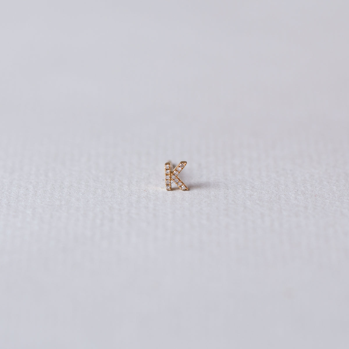 Gold Diamond Letter Stud Earring