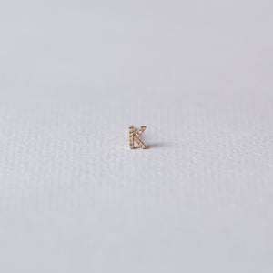 Gold Diamond Letter Stud Earrings