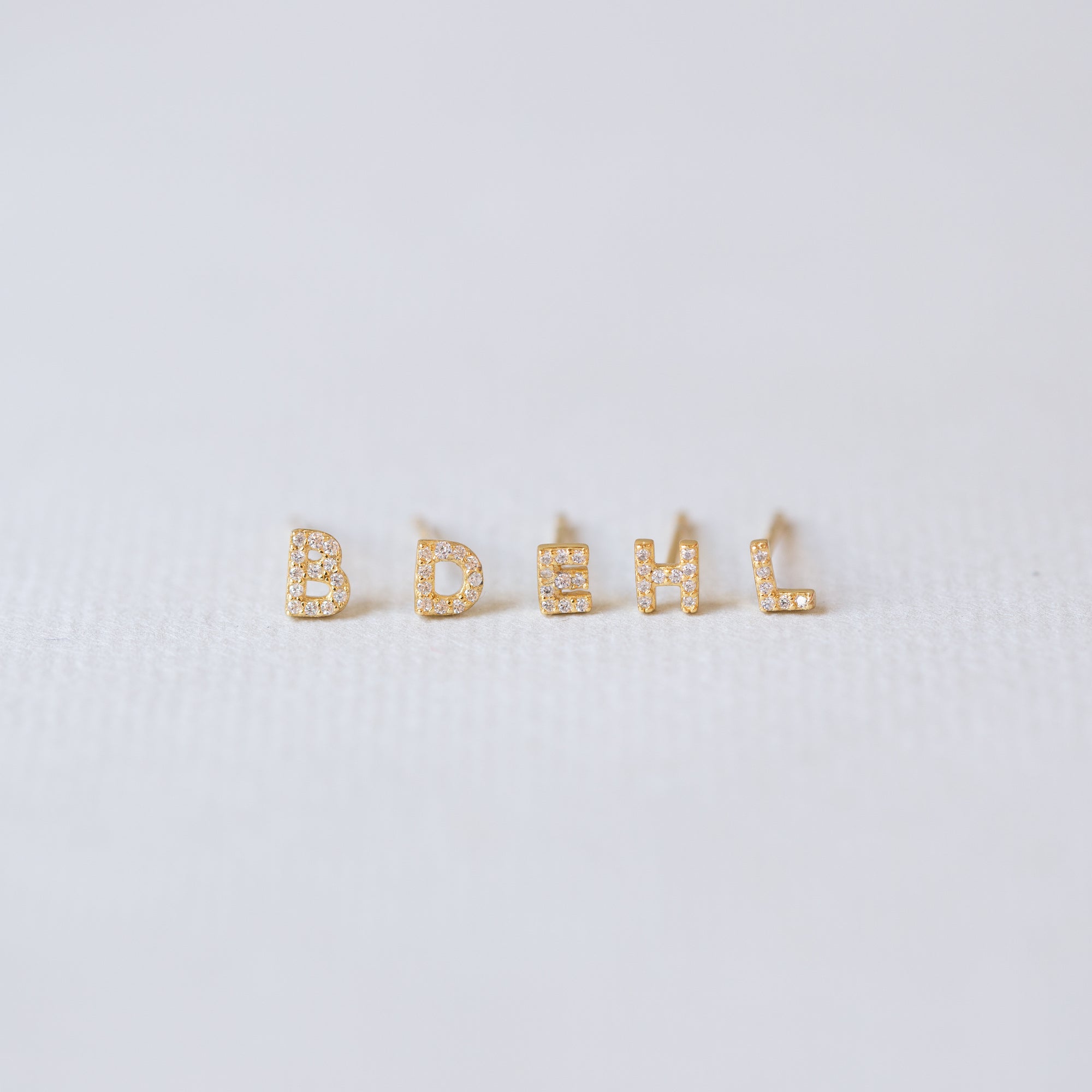 Initial Stud Earrings