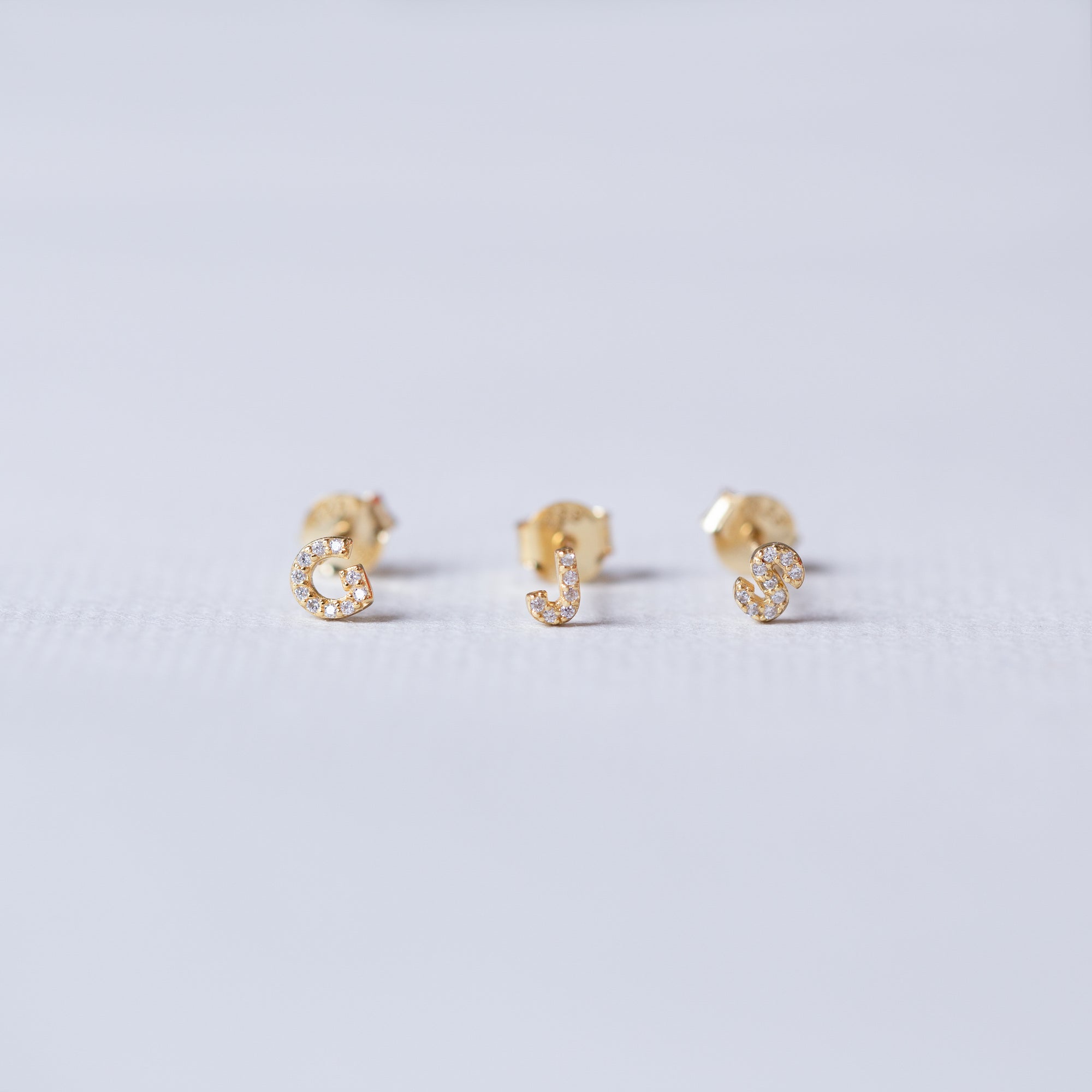 Initial Stud Earrings