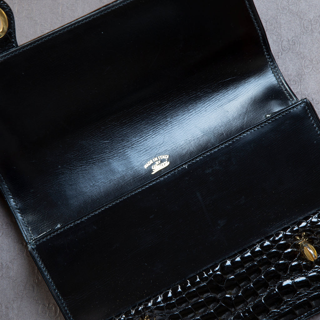 Vintage Gucci Crocodile Clutch Bag