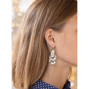 Gold Plated Wire Earrings with Pearls