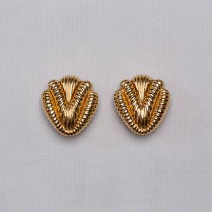 Vintage Textured Gold Clip-on Earrings