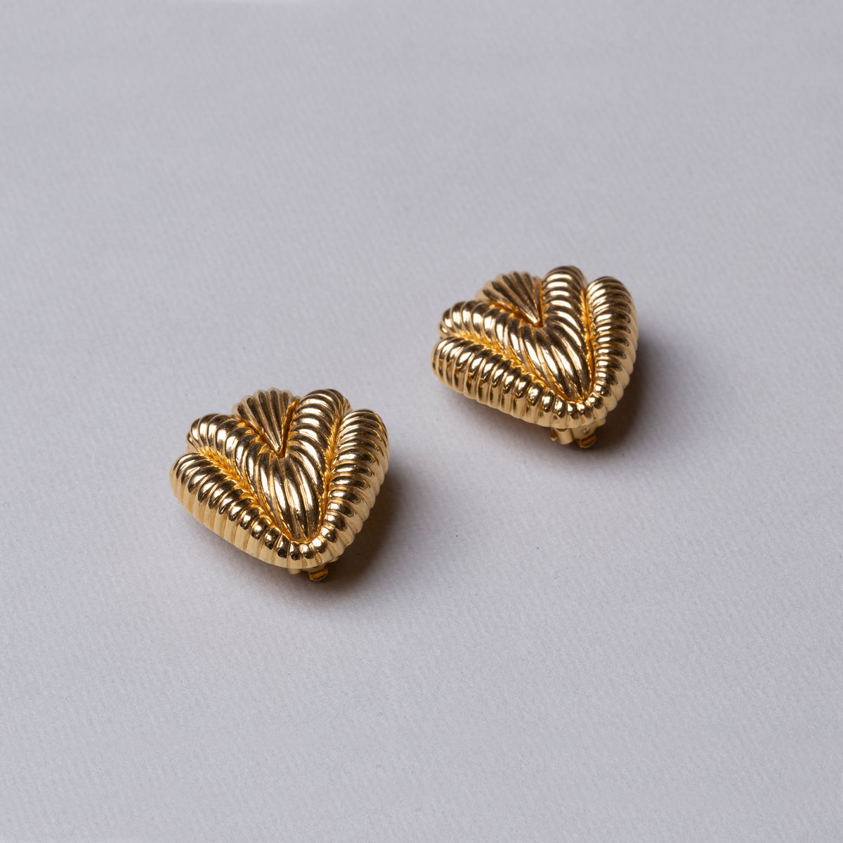 Vintage Textured Gold Clip-on Earrings