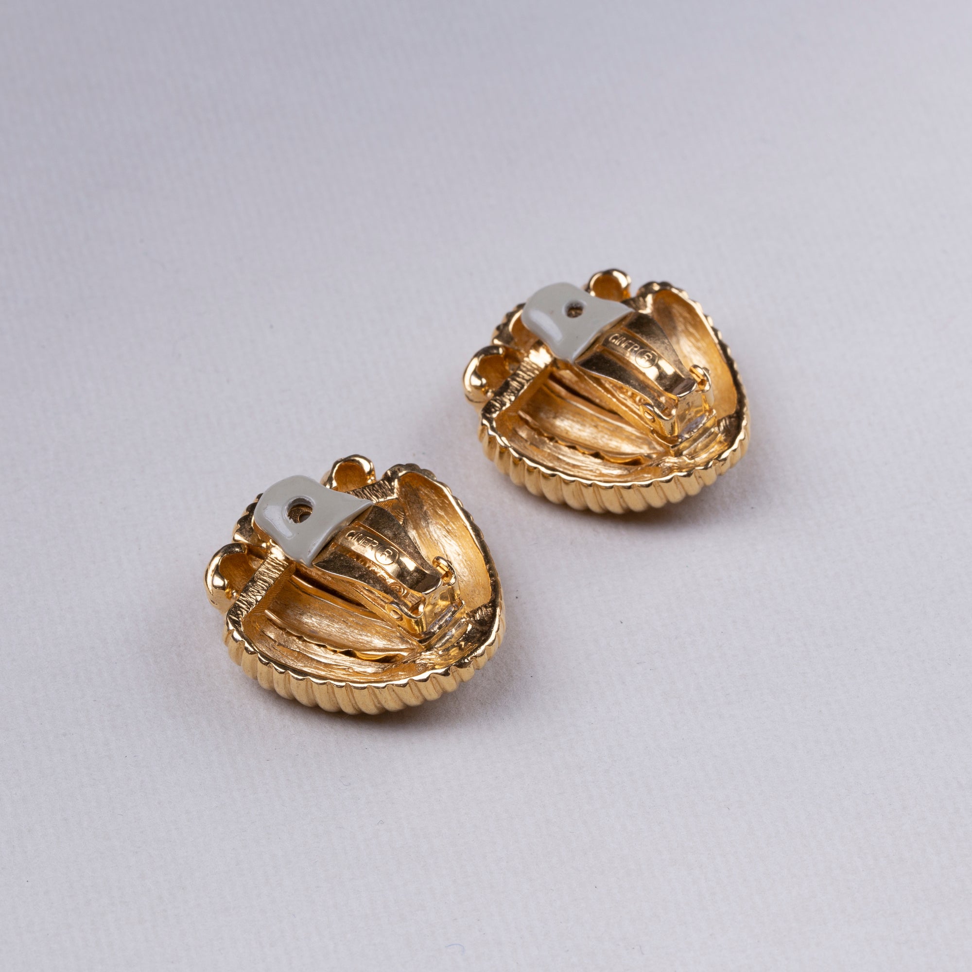 Vintage Textured Gold Clip-on Earrings