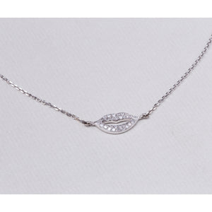 Pavé Diamond Lips Pendant Necklace