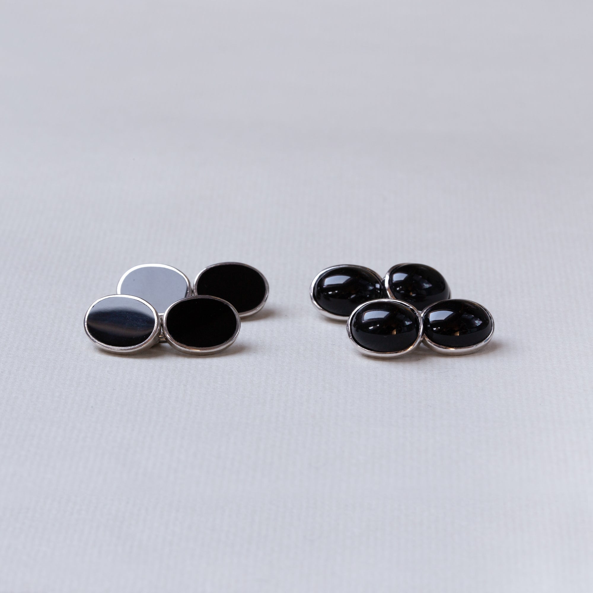 Vintage Onyx Silver Cufflinks