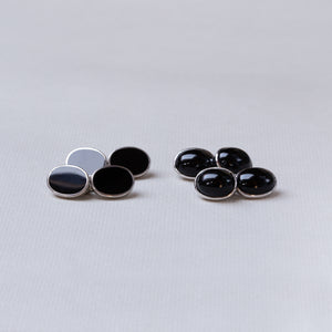 Vintage Onyx Silver Cufflinks