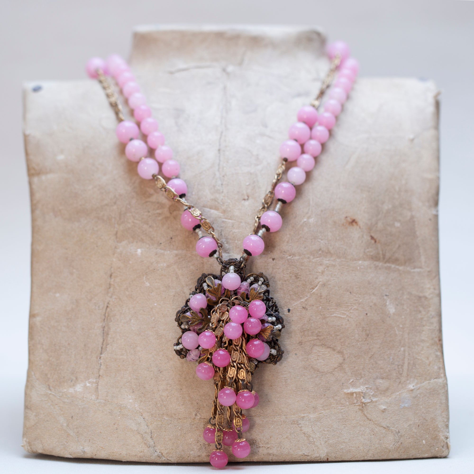 Vintage Pink Necklace and Earrings