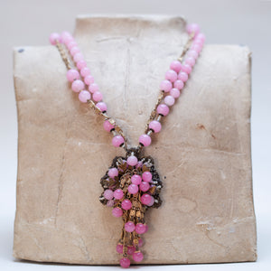 Vintage Pink Necklace and Earrings