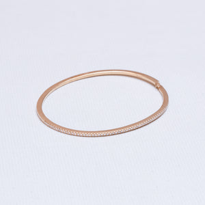 18ct Gold Flat Bangle Bracelet with Diamonds