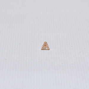 Gold Diamond Letter Stud Earrings