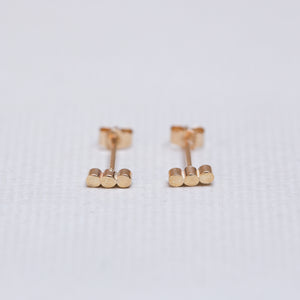 9ct Gold Three Dots Stud Earrings