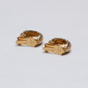 Vintage Textured Gold Clip-on Earrings