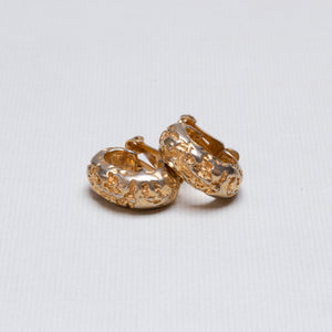 Vintage Textured Gold Clip-on Earrings