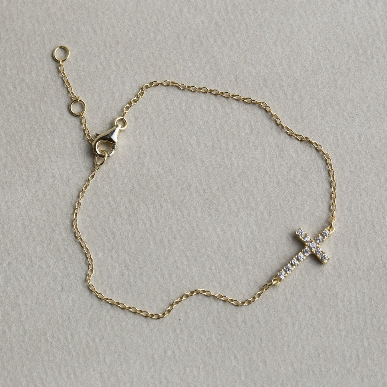 cool and affordable sideways cross bracelet