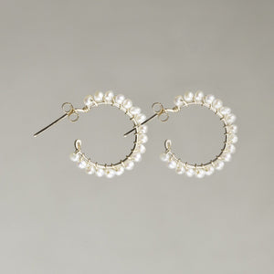 Large Pearl Aga Hoops