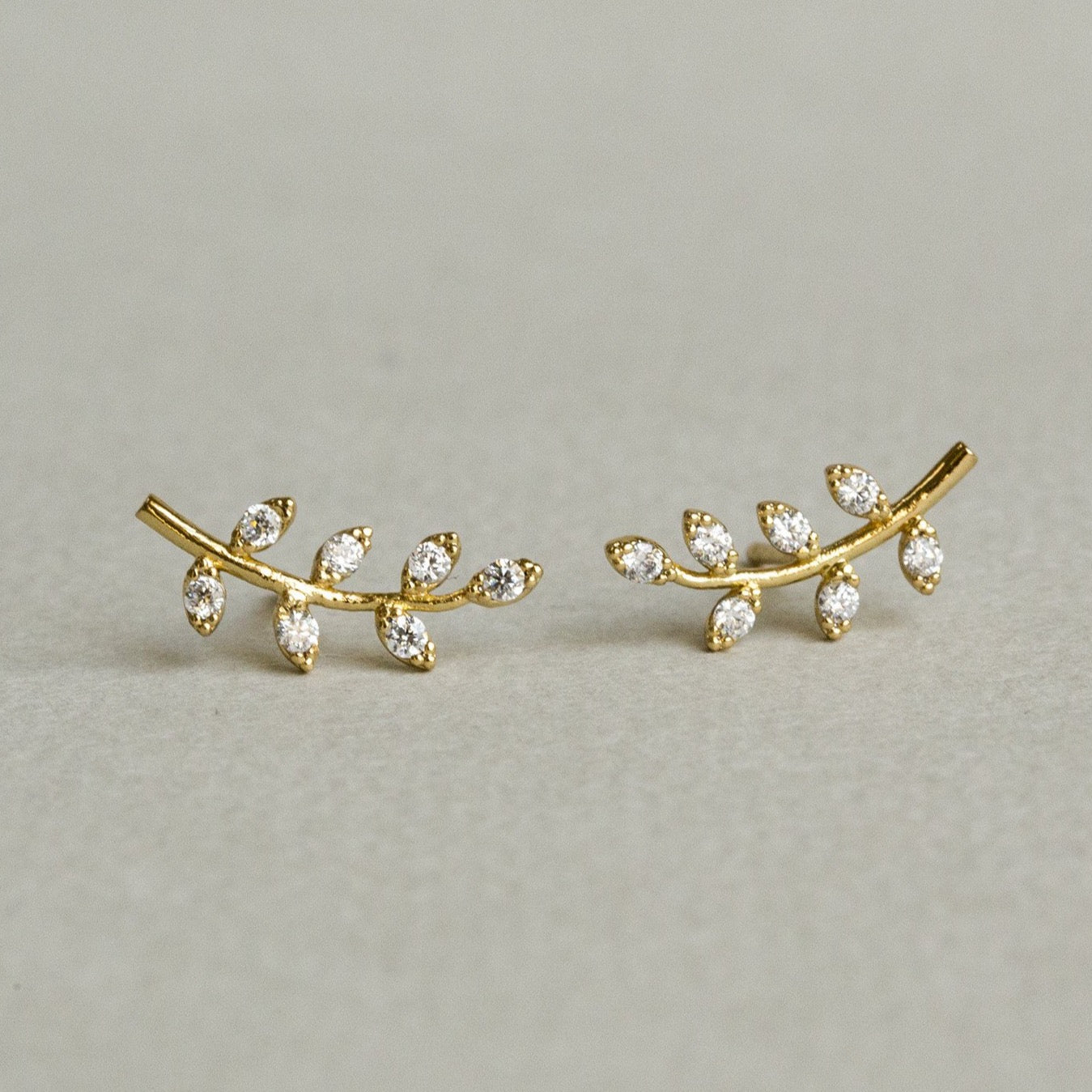 Leafy Branch Stud Earrings