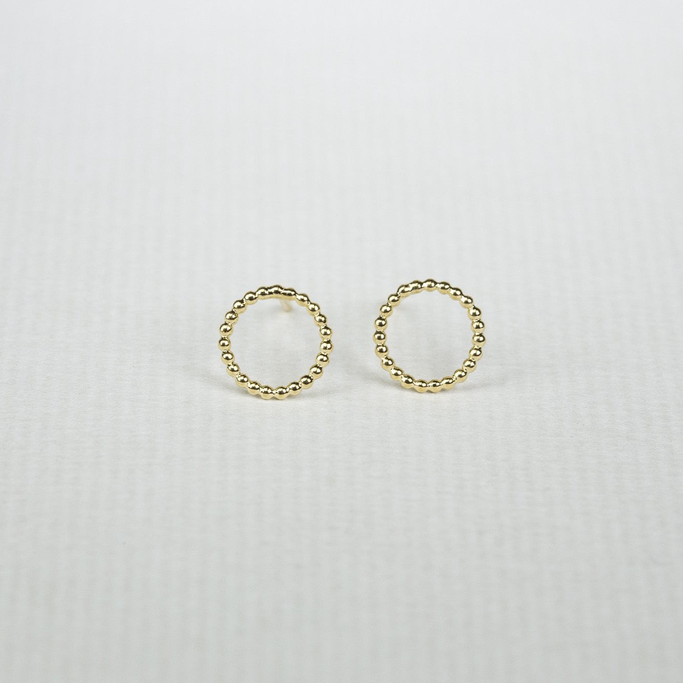Yoriko Mitsuhashi gold plated beaded circle studs 