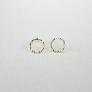 Yoriko Mitsuhashi gold plated beaded circle studs 