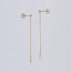 Gold Chain Drop Stud Earrings with Diamonds
