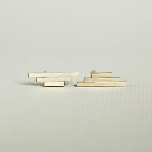 modern earrings of triple bars 