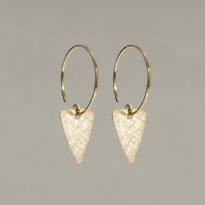 soft but striking arrow head charm hoops