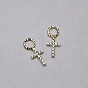 Diamond Cross Earring Charms