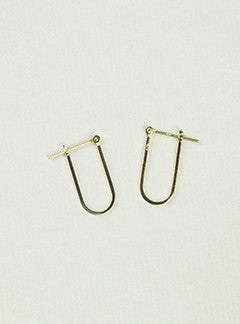 e.m. Mehem 'U' Shaped Gold Hoops