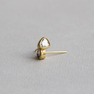 rose cut diamond slices stud earrings