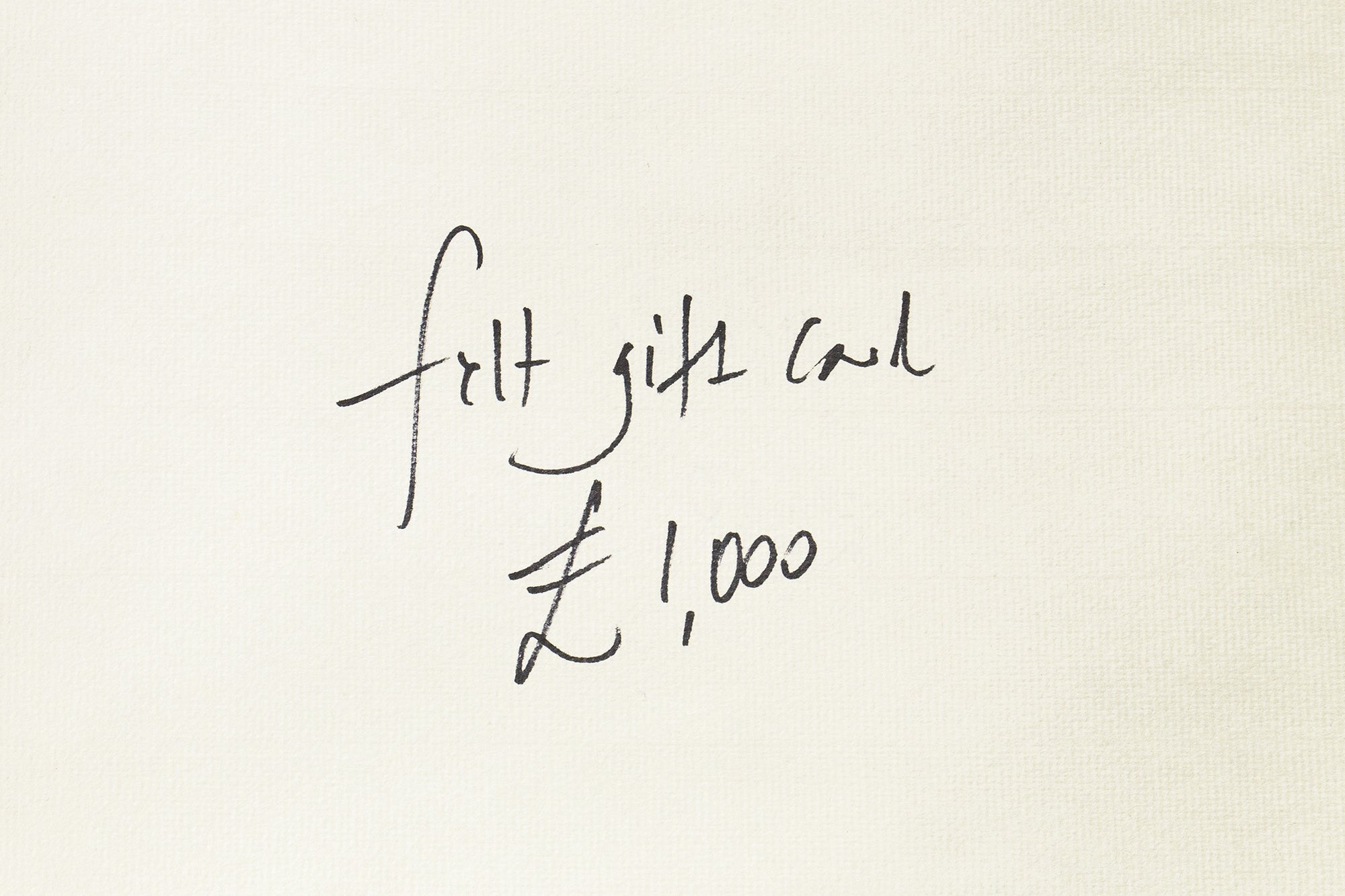 felt gift card for £1000