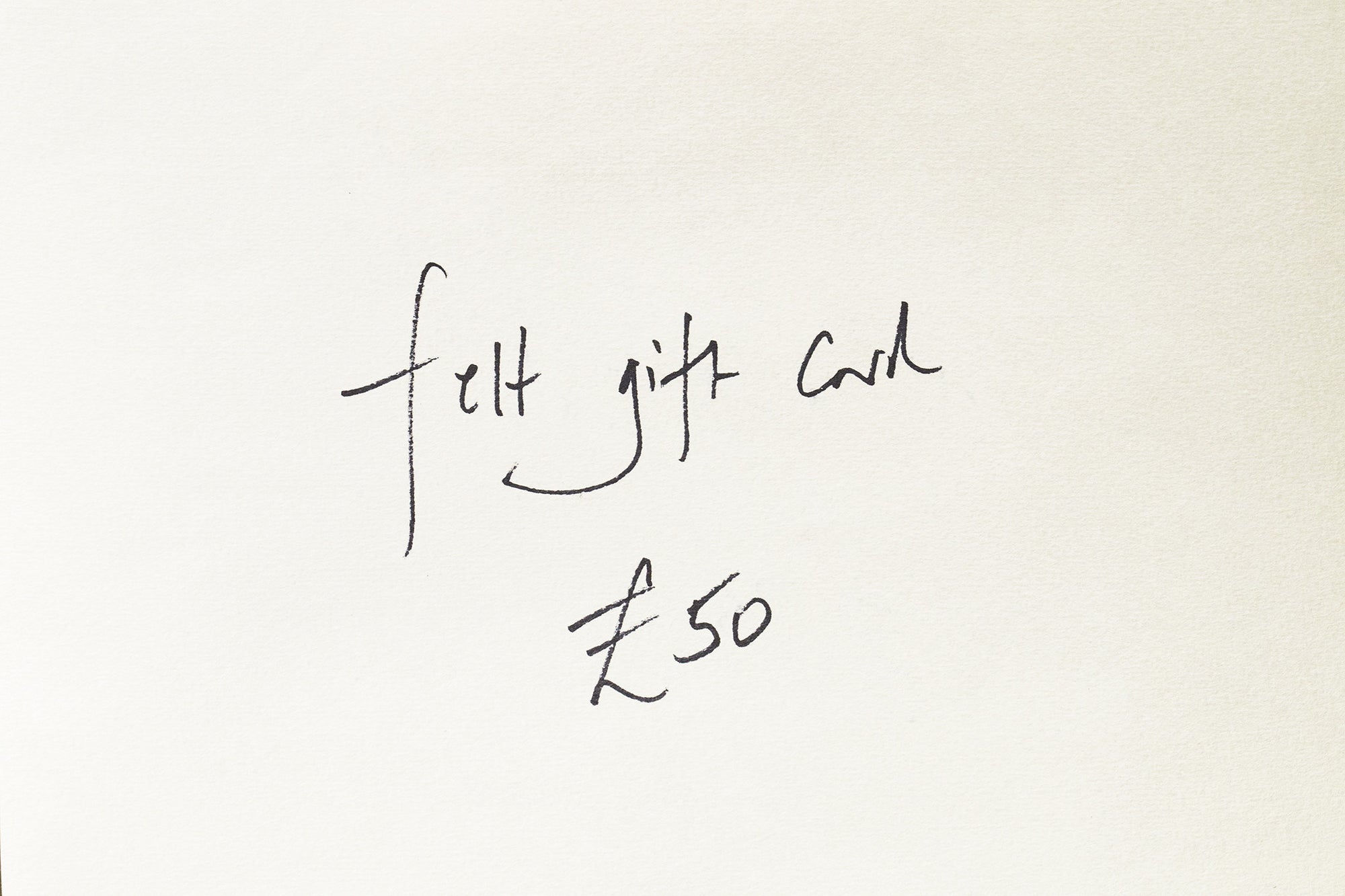 felt gift card for £50