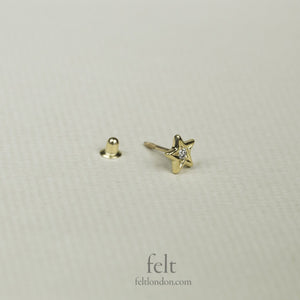 Diamond Star Cartilage Earring in Yellow Gold