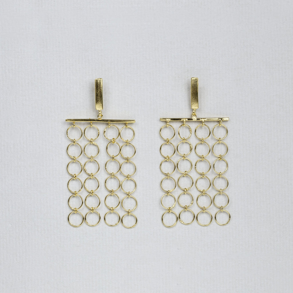 Gold Circle Chain Earrings