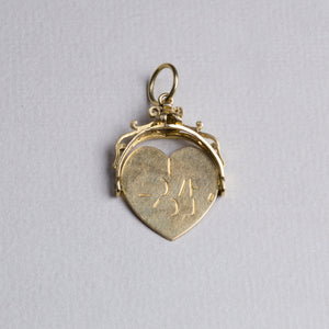 Vintage Gold Spinning I Love You Charm