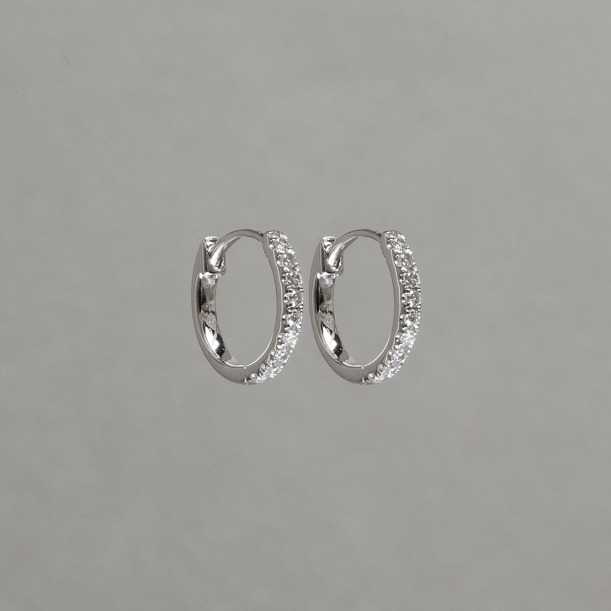10mm round diamond hoops in 18ct white gold