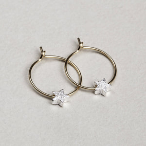 Star Bead Hoop Earrings