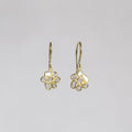 Diamond Slice Flower Drop Earrings